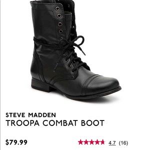 Steve Madden combat boots. Size 8